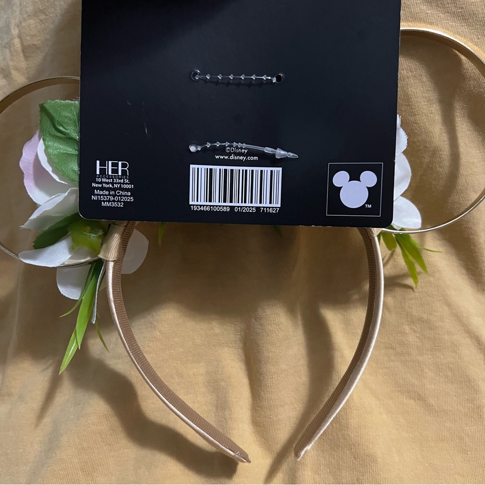 Disney Gold Floral Mouse Ears Headband - Picture 5 of 5